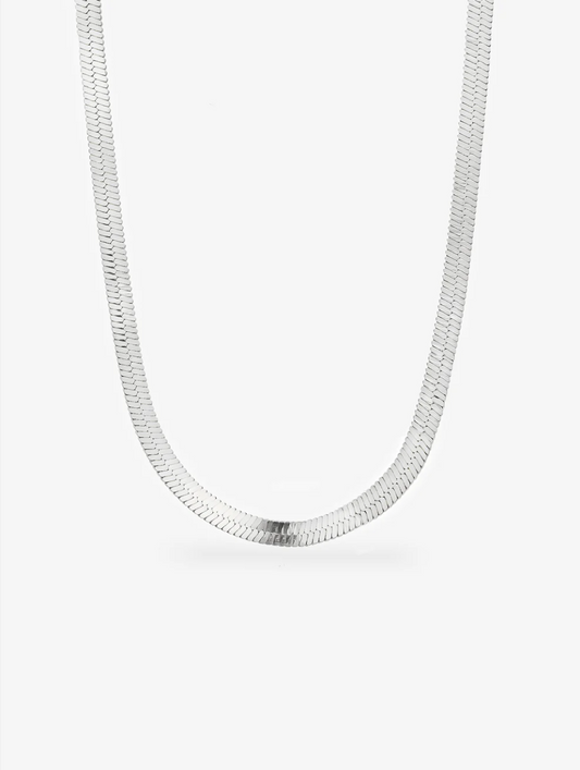 Herringbone Necklace - 4mm Silver